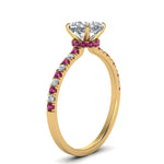 Load image into Gallery viewer, hidden-halo-petite-cushion-cut-diamond-engagement-ring-with-pink-sapphire-in-FD9168CURGSADRPIANGLE3-NL-YG
