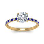 Load image into Gallery viewer, hidden-halo-petite-cushion-cut-diamond-engagement-ring-with-sapphire-in-FD9168CURGSABLANGLE3-NL-YG
