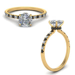 Load image into Gallery viewer, hidden-halo-petite-cushion-cut-engagement-ring-with-black-diamond-in-FD9168CURGBLACKANGLE3-NL-YG
