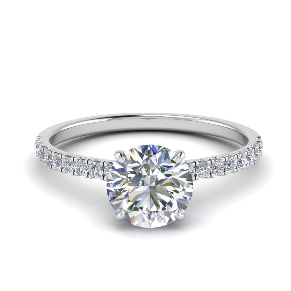 Round Diamond Half Coverage Hidden Halo Ring