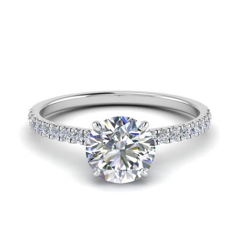 Round Diamond Half Coverage Hidden Halo Ring