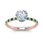 Load image into Gallery viewer, hidden-halo-petite-diamond-engagement-ring-with-emerald-in-FD9168RORGEMGRANGLE3-NL-RG
