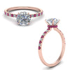 Load image into Gallery viewer, hidden-halo-petite-diamond-engagement-ring-with-pink-sapphire-in-FD9168RORGSADRPIANGLE3-NL-RG