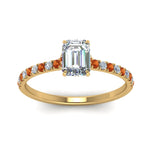Load image into Gallery viewer, hidden-halo-petite-emerald-cut-diamond-engagement-ring-with-orange-sapphire-in-FD9168EMRGSAORANGLE3-NL-YG
