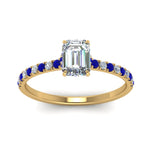 Load image into Gallery viewer, hidden-halo-petite-emerald-cut-diamond-engagement-ring-with-sapphire-in-FD9168EMRGSABLANGLE3-NL-YG
