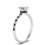 Load image into Gallery viewer, hidden-halo-petite-emerald-cut-engagement-ring-with-black-diamond-in-FD9168EMRGBLACKANGLE3-NL-WG
