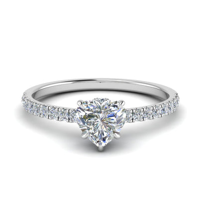 Heart Cut Half Coverage Hidden Halo Ring
