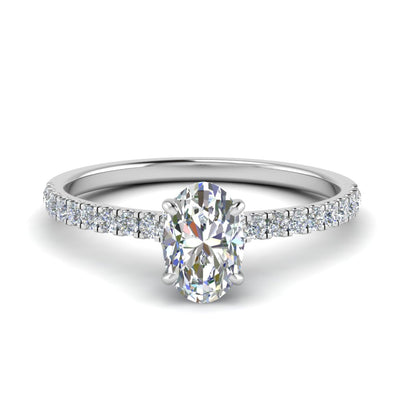 Oval Cut Half Coverage Hidden Halo Ring