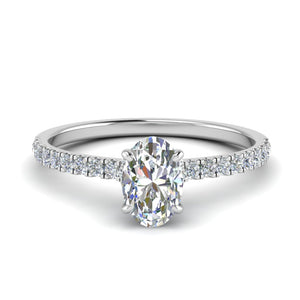 Oval Cut Half Coverage Hidden Halo Ring