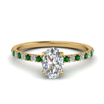 Load image into Gallery viewer, hidden-halo-petite-oval-shaped-diamond-engagement-ring-with-emerald-in-FD9168OVRGEMGRANGLE3-NL-YG
