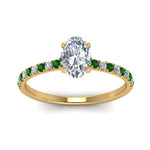 Load image into Gallery viewer, hidden-halo-petite-oval-shaped-diamond-engagement-ring-with-emerald-in-FD9168OVRGEMGRANGLE3-NL-YG
