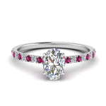 Load image into Gallery viewer, hidden-halo-petite-oval-shaped-diamond-engagement-ring-with-pink-sapphire-in-FD9168OVRGSADRPIANGLE3-NL-WG
