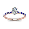 Load image into Gallery viewer, hidden-halo-petite-oval-shaped-diamond-engagement-ring-with-sapphire-in-FD9168OVRGSABLANGLE3-NL-RG