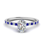 Load image into Gallery viewer, hidden-halo-petite-oval-shaped-diamond-engagement-ring-with-sapphire-in-FD9168OVRGSABLANGLE3-NL-WG
