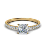 Load image into Gallery viewer, hidden-halo-petite-princess-cut-diamond-engagement-ring-in-FD9168PRRANGLE3-NL-YG
