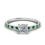 Load image into Gallery viewer, hidden-halo-petite-princess-cut-diamond-engagement-ring-with-emerald-in-FD9168PRRGEMGRANGLE3-NL-WG
