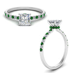 Load image into Gallery viewer, hidden-halo-petite-princess-cut-diamond-engagement-ring-with-emerald-in-FD9168PRRGEMGRANGLE3-NL-WG
