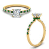 Load image into Gallery viewer, hidden-halo-petite-princess-cut-diamond-engagement-ring-with-emerald-in-FD9168PRRGEMGRANGLE3-NL-YG