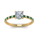 Load image into Gallery viewer, hidden-halo-petite-princess-cut-diamond-engagement-ring-with-emerald-in-FD9168PRRGEMGRANGLE3-NL-YG
