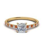 Load image into Gallery viewer, hidden-halo-petite-princess-cut-diamond-engagement-ring-with-orange-sapphire-in-FD9168PRRGSAORANGLE3-NL-YG
