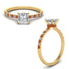 Load image into Gallery viewer, hidden-halo-petite-princess-cut-diamond-engagement-ring-with-orange-sapphire-in-FD9168PRRGSAORANGLE3-NL-YG