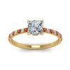 Load image into Gallery viewer, hidden-halo-petite-princess-cut-diamond-engagement-ring-with-orange-sapphire-in-FD9168PRRGSAORANGLE3-NL-YG