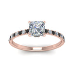 Load image into Gallery viewer, hidden-halo-petite-princess-cut-engagement-ring-with-black-diamond-in-FD9168PRRGBLACKANGLE3-NL-RG
