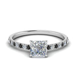 Load image into Gallery viewer, hidden-halo-petite-princess-cut-engagement-ring-with-black-diamond-in-FD9168PRRGBLACKANGLE3-NL-WG
