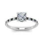Load image into Gallery viewer, hidden-halo-petite-princess-cut-engagement-ring-with-black-diamond-in-FD9168PRRGBLACKANGLE3-NL-WG
