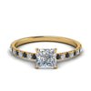 Load image into Gallery viewer, hidden-halo-petite-princess-cut-engagement-ring-with-black-diamond-in-FD9168PRRGBLACKANGLE3-NL-YG