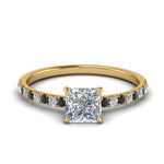 Load image into Gallery viewer, hidden-halo-petite-princess-cut-engagement-ring-with-black-diamond-in-FD9168PRRGBLACKANGLE3-NL-YG
