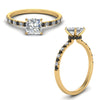 Load image into Gallery viewer, hidden-halo-petite-princess-cut-engagement-ring-with-black-diamond-in-FD9168PRRGBLACKANGLE3-NL-YG