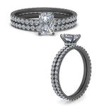 Load image into Gallery viewer, hidden-halo-radiant-wedding-ring-set-in-black-gold-FD9168RAANGLE3-NL-BG
