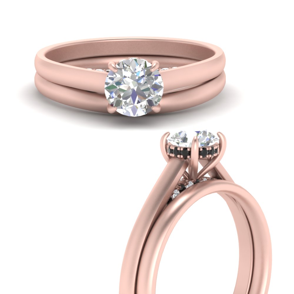 5 Carat Round Cut Secret Halo Ring Set