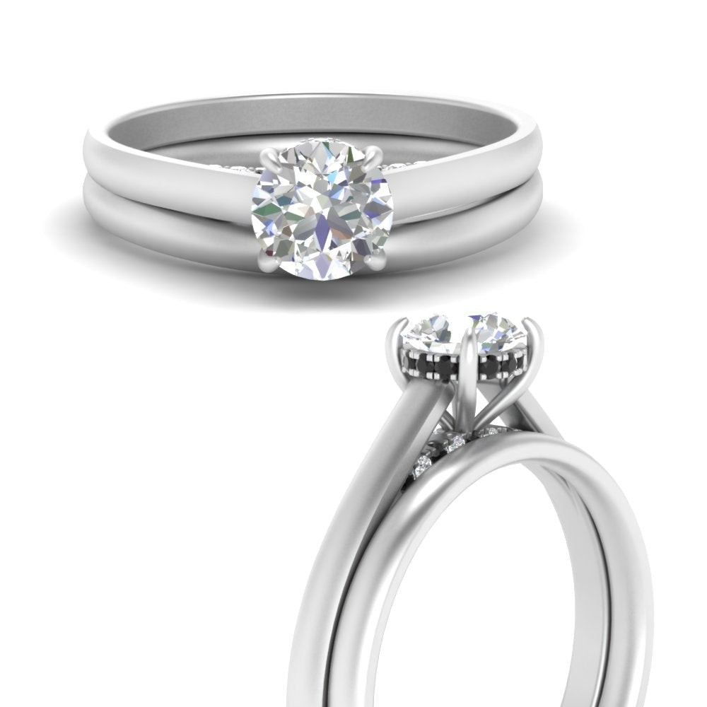 5 Carat Round Cut Secret Halo Ring Set
