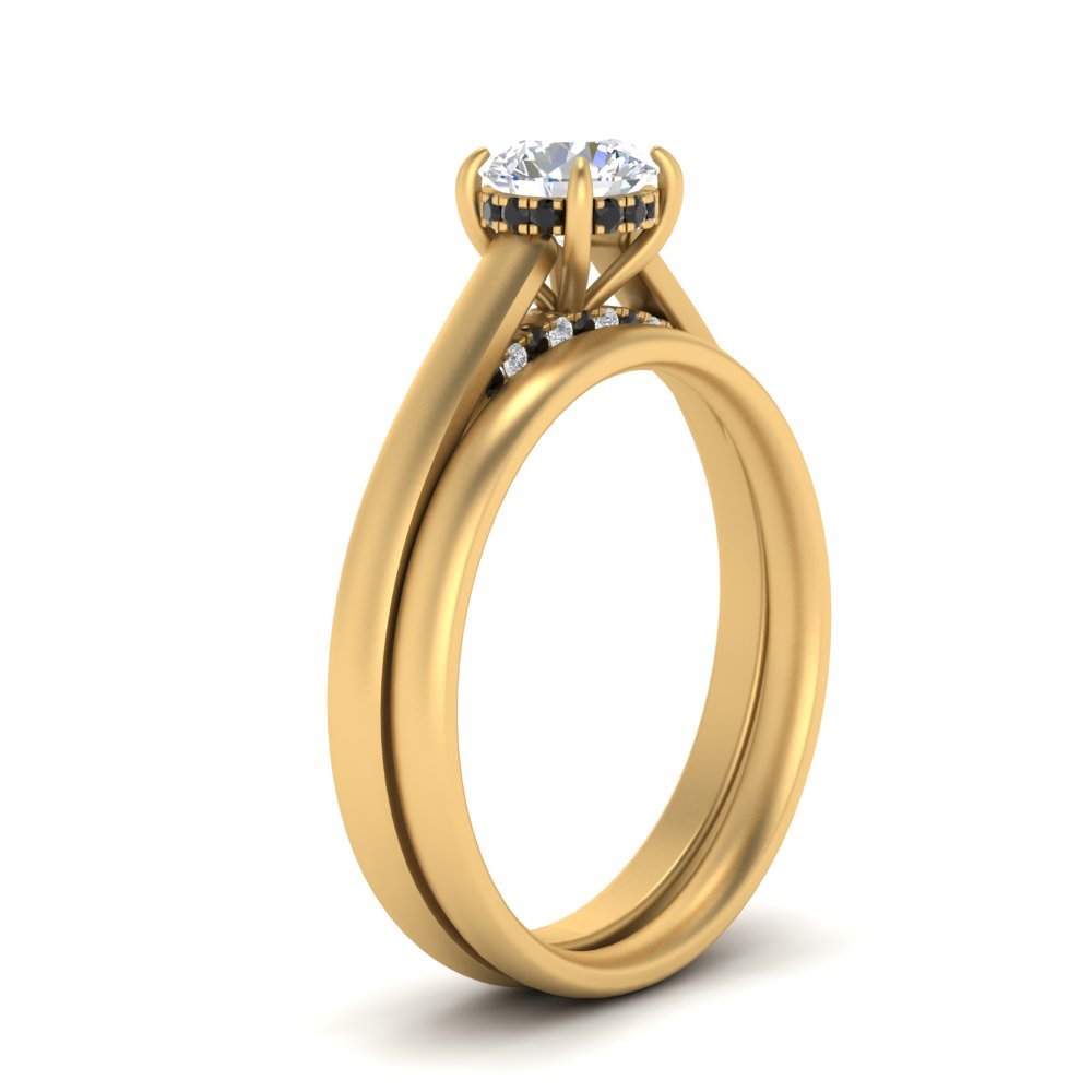 5 Carat Round Cut Secret Halo Ring Set