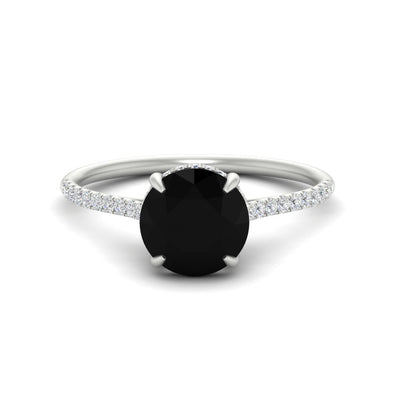 Hidden Halo Round Gemstone Engagement Ring