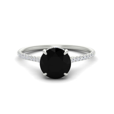 Hidden Halo Round Gemstone Engagement Ring