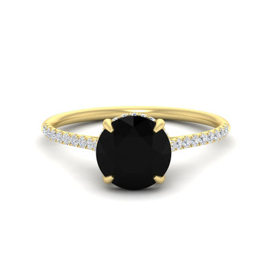 Hidden Halo Round Gemstone Engagement Ring