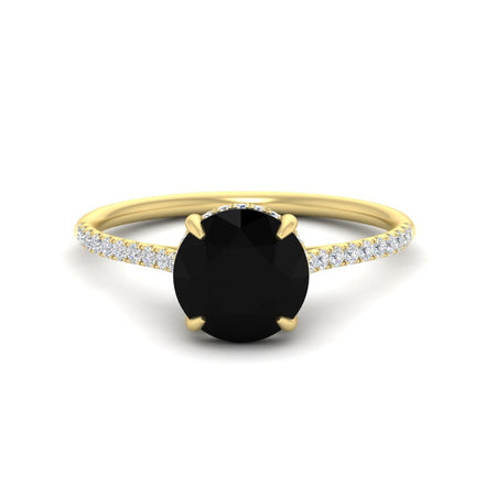 Hidden Halo Round Gemstone Engagement Ring