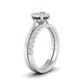Thumbnail 77 - Round Secret Halo Lab Grown Ring with Half Eternity Band