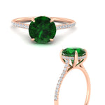 Load image into Gallery viewer, hidden-halo-round-emerald-engagement-ring-with-diamond-in-rose-gold-FD11370RORGEMGR-NL-RG.jpg
