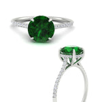 Load image into Gallery viewer, hidden-halo-round-emerald-engagement-ring-with-diamond-in-white-gold-FD11370RORGEMGR-NL-WG.jpg
