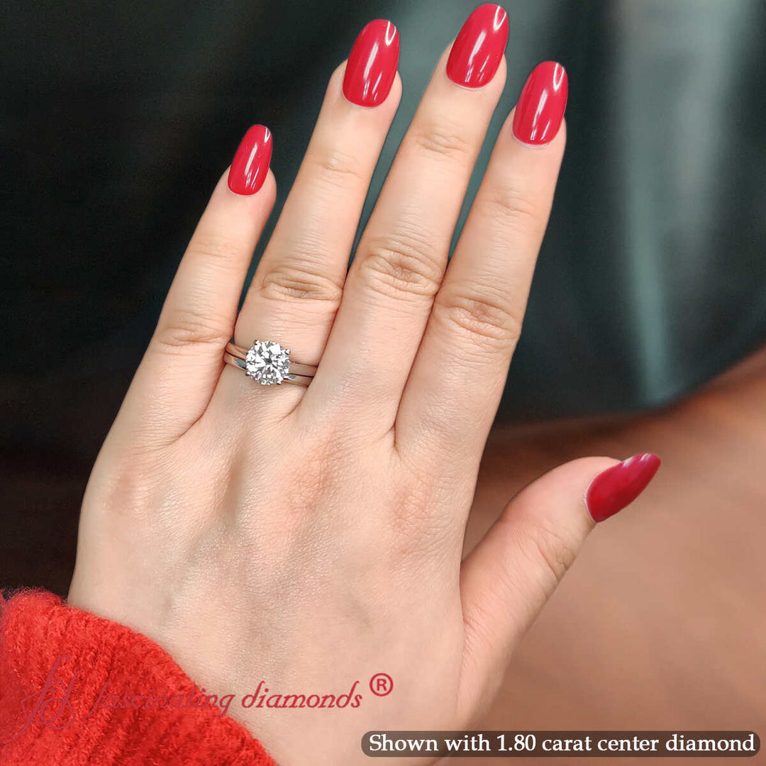 Hidden Halo Round Bridal Ring Set