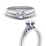 Load image into Gallery viewer, Hidden Halo Round Bridal Ring Set
