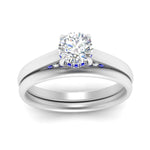 Load image into Gallery viewer, Hidden Halo Round Bridal Ring Set
