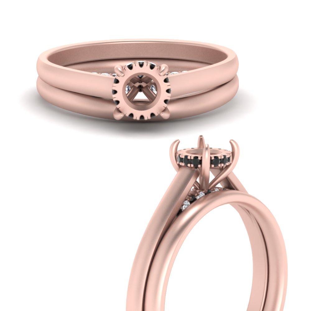 Hidden Halo Semi Mount Ring Set