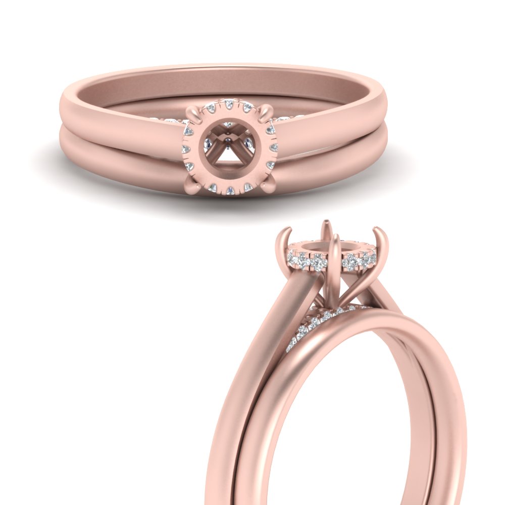 Hidden Halo Semi Mount Ring Set