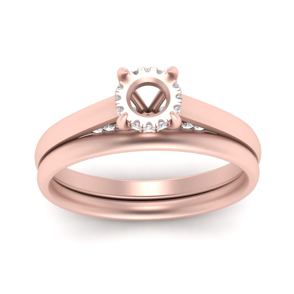 Hidden Halo Semi Mount Ring Set