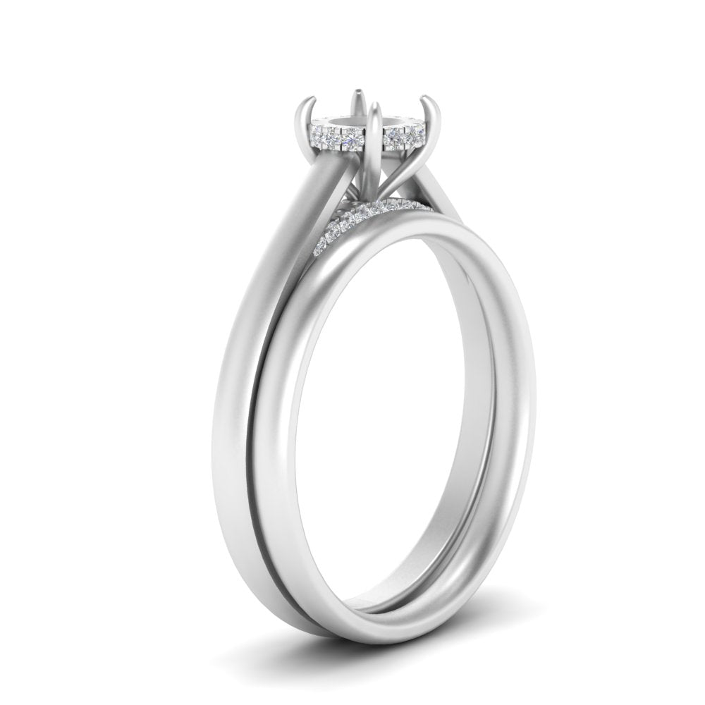 Hidden Halo Semi Mount Ring Set